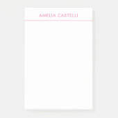 Minimalistisch professioneel lichtroze wit post-it® notes (Voorkant)