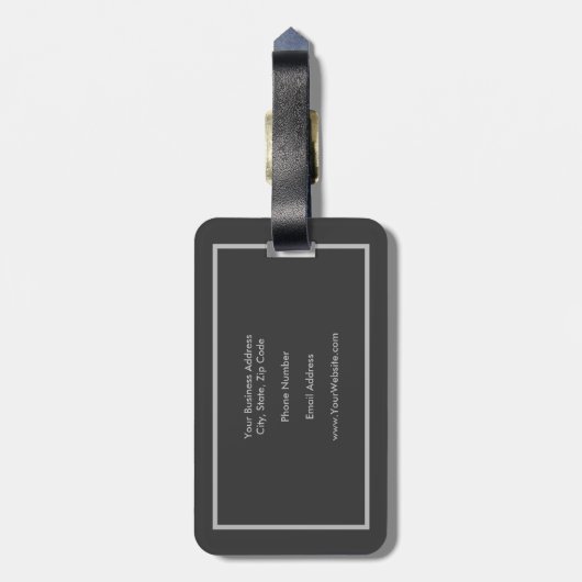 Minimalistisch professioneel modern bagagelabel (Achterkant verticaal)
