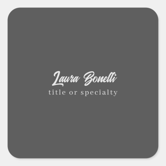 Minimalistisch Professioneel Modern Handwrite Donk Vierkante Sticker (Voorkant)