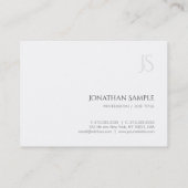 Minimalistisch Professioneel Modern Monogram Eenvo Visitekaartje (Achterkant)