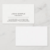 Minimalistisch professioneel modern wit en grijs visitekaartje (Voorkant / Achterkant)