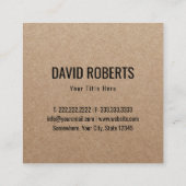 Minimalistisch professioneel monogram Logo Rustic Vierkante Visitekaartje (Achterkant)