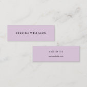 Minimalistisch professioneel pasteel Paars Mini Visitekaartje (Voorkant / Achterkant)