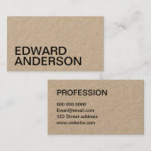 Minimalistisch professioneel visitekaartje kraft (Voorkant / Achterkant)