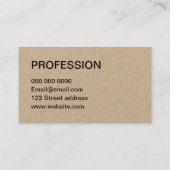 Minimalistisch professioneel visitekaartje kraft (Achterkant)