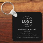 Minimalistisch professioneel Visitekaartje met log Sleutelhanger (Voorkant)