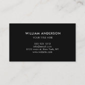 Minimalistisch Professioneel Zakelijk Zwart En Wit Visitekaartje (Achterkant)
