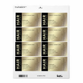 Minimalistisch professioneel zwarte goudserum etiket (Full Sheet)