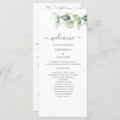 Minimalistisch programma Eucalyptus Greenery Weddi (Voorkant / Achterkant)