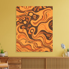 minimalistisch psychedelisch patroon canvas afdruk