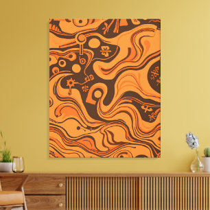 minimalistisch psychedelisch patroon canvas afdruk