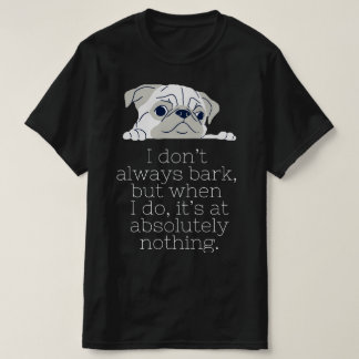 Minimalistisch Pug Zwart T-shirt: Bark T-shirt