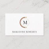 Minimalistisch QR Code Custom Monogram Visitekaartje (Voorkant)