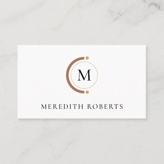 Minimalistisch QR Code Custom Monogram Visitekaartje (Voorkant)