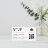 Minimalistisch QR Code Dieet Voorkeur Afstudeerder Informatiekaartje (Staand voorkant)