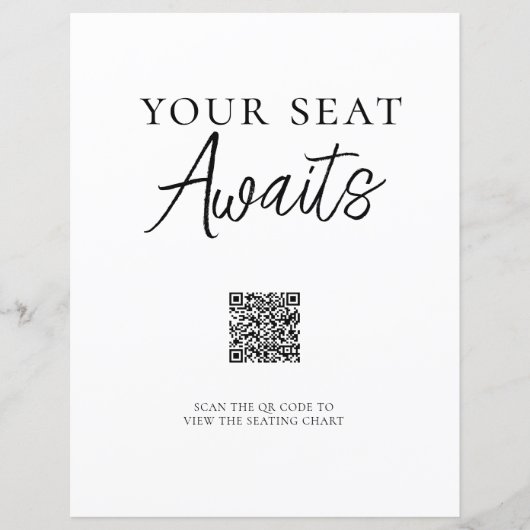 Minimalistisch QR-code zitkaartteken (Voorkant)