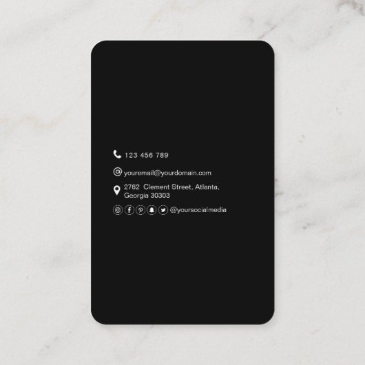 Minimalistisch-QR code zuiver eenvoudig zwart-wit Visitekaartje (Achterkant)
