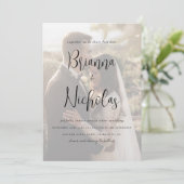 Minimalistisch QR-codefotohuwelijk Kaart (Staand voorkant)