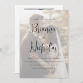 Minimalistisch QR-codefotohuwelijk Kaart (Voorkant / Achterkant)