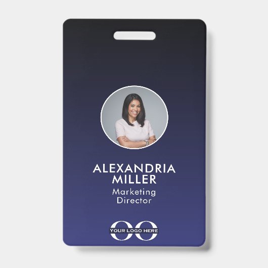 Minimalistisch QR-codenummer voor werknemers Badge (Front)