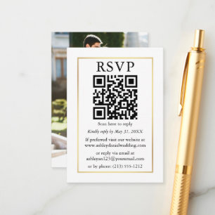 Minimalistisch QR-Lijst voor het binden van gouden Informatiekaartje