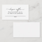 Minimalistisch Raffle Ticket met zwarte en witte t Informatiekaartje (Voorkant / Achterkant)