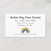 Minimalistisch Rainbow Kinderdagverblijf Babysitte Visitekaartje (Achterkant)