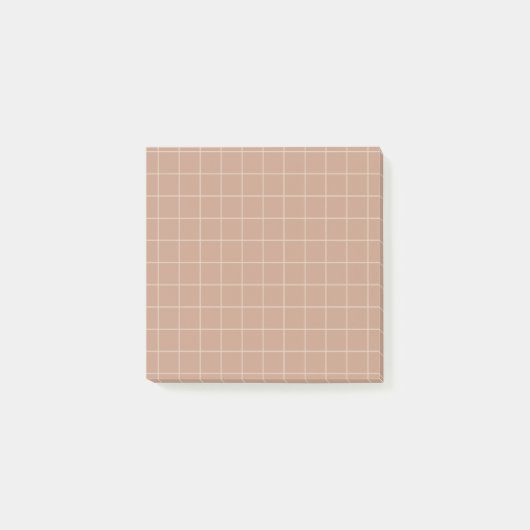 Minimalistisch raster Post-it® notes in aardetinte (Voorkant)