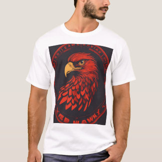 Minimalistisch Red Hawk Logo-ontwerp T-shirt