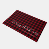 Minimalistisch Red Pset Pattern Merry Kerstmis Deurmat (Schuin)
