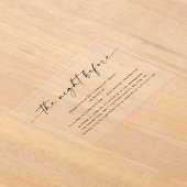 Minimalistisch repetitiediner | Modern transparant Acryl Uitnodigingen (Laagn)