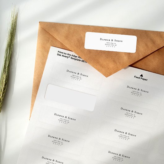 Minimalistisch retouradres etiket