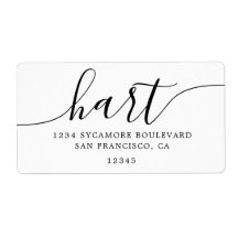 Minimalistisch retouradres van witscriptfamilie