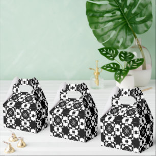Minimalistisch retro dambordpatroon – Monochroom o Bedankdoosjes