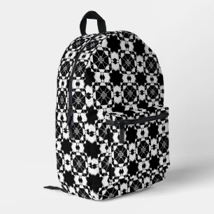 Minimalistisch retro dambordpatroon – Monochroom o Bedrukte Rugzak