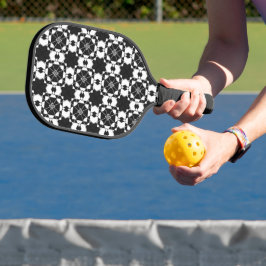 Minimalistisch retro dambordpatroon – monochroom o pickleball paddle