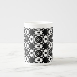 Minimalistisch retro dambordpatroon – monochroom o porselein kop