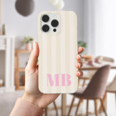 Minimalistisch retro gestreept monogram Case-Mate iPhone case