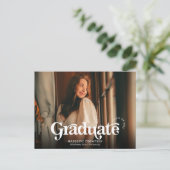 Minimalistisch  Retro Photo Afstuderen Briefkaart (Staand voorkant)