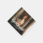 Minimalistisch  Retro Photo Afstuderen Servet (Hoek)