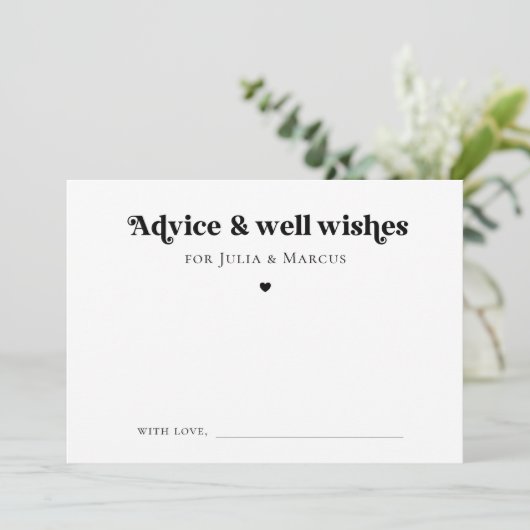 Minimalistisch retro script hart wenst bruiloft advieskaart (Staand voorkant)