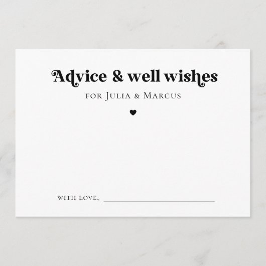 Minimalistisch retro script hart wenst bruiloft advieskaart (Voorkant)
