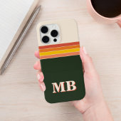 Minimalistisch retro streep Initiaal monogram Case-Mate iPhone Case