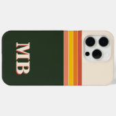 Minimalistisch retro streep Initiaal monogram Case-Mate iPhone Case (Achterkant (horizontaal))