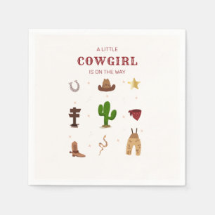 Minimalistisch Rodeo Cowgirl Baby shower Servet