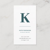 Minimalistisch roken Groene Moderne Initiaal Visitekaartje (Voorkant)