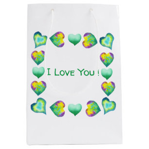 Minimalistisch romanticus Ik hou van je Valentijns Medium Cadeauzakje