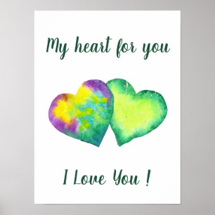 Minimalistisch romanticus Ik hou van je Valentijns Poster