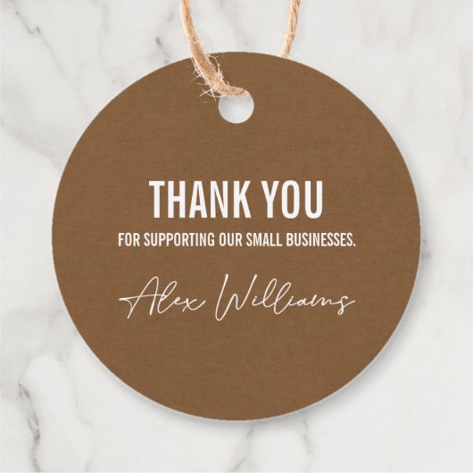 Minimalistisch Rond Logo Zakelijk Hanglabel Bedankjes Labels (Achterkant)