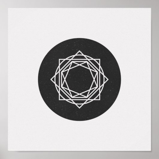 Minimalistisch rond zwart-wit Poster (Voorkant)
